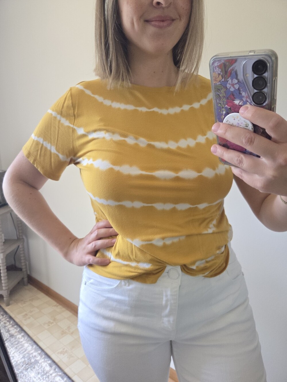 Old Navy Mustard Tie-Dye Short Sleeve Tee Shirt - Women Luxe - Picture 2 of 12